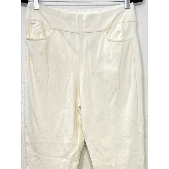 DRAPER'S & DAMON'S Womens SMALL Winter White Pull-On Stretch Knit Career PANTS - Picture 2 of 6